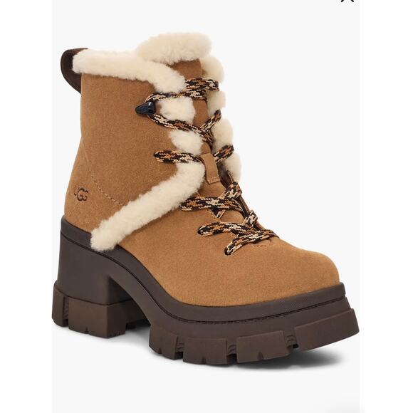 UGG Shoes - Ugg 75mm Brooklyn Hiker Boots - Women's 9.5 Chestnut